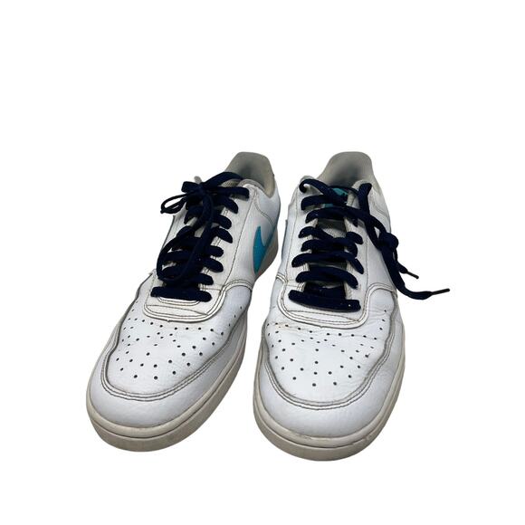 Nike Court Vision Low White Blue Void Turquoise Mens 11 - Picture 1 of 7